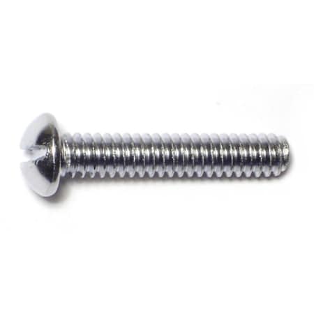 Midwest Fastener #10-24 x 1 in Slotted Round Machine Screw, Chrome Plated Steel, 36 PK 61533